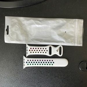 White/rainbow Apple Watch band